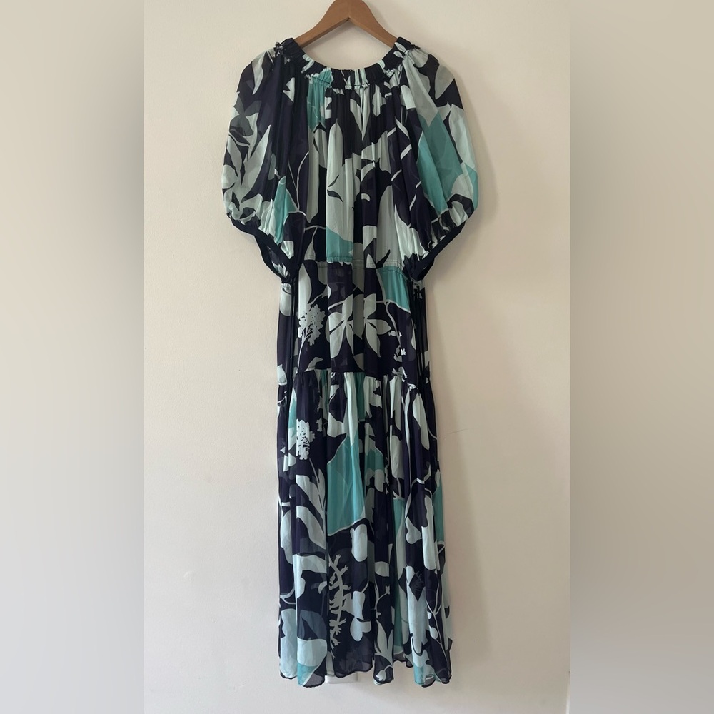 La Ligne Floral Print Maxi Dress in Navy and Blue - Picture 5 of 14